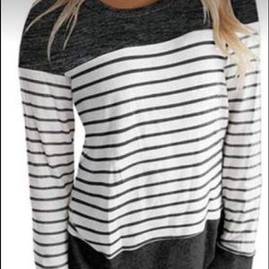 Haute Edition Women’s Long Sleeve Block Striped